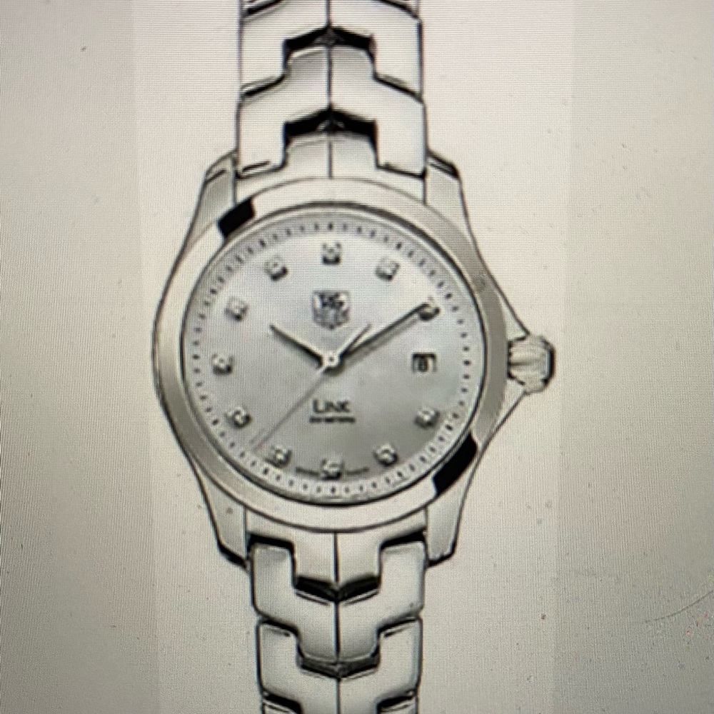 TAG Heuer Link Blue/Gray Mother of Pearl Diamond Women's Watch - WJF131D.BA0572